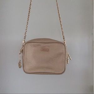 DKNY gold leather crossbody purse